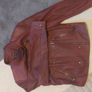 Maroon Leather Jacket